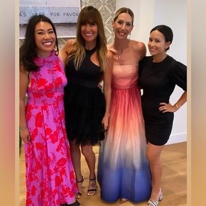 ZIMMERMAN POSTCARD STRAPLESS OMBRÉ LINEN MAXI DRESS